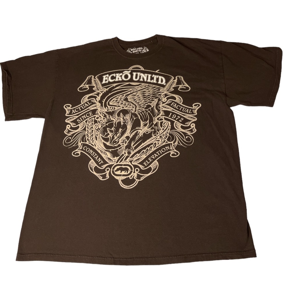 Vintage Ecko Unlimited T-Shirt. Men's Size XL. Brown